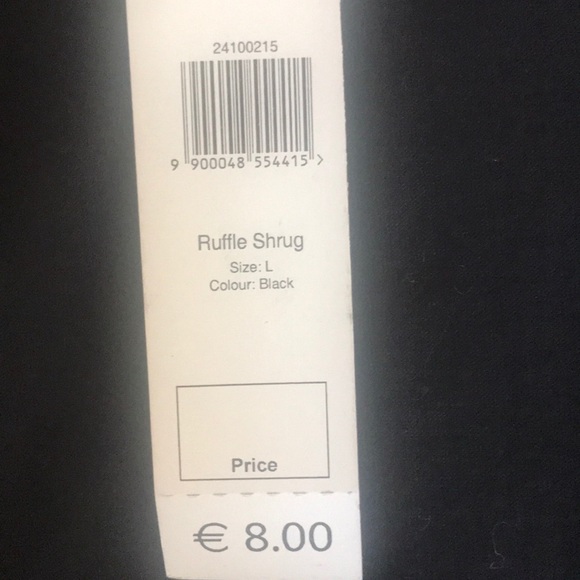 Ruffle shrug black cotton size large new with tags - Picture 4 of 6